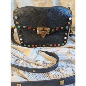 Off-brand Valentino Garavani studded black leather purse